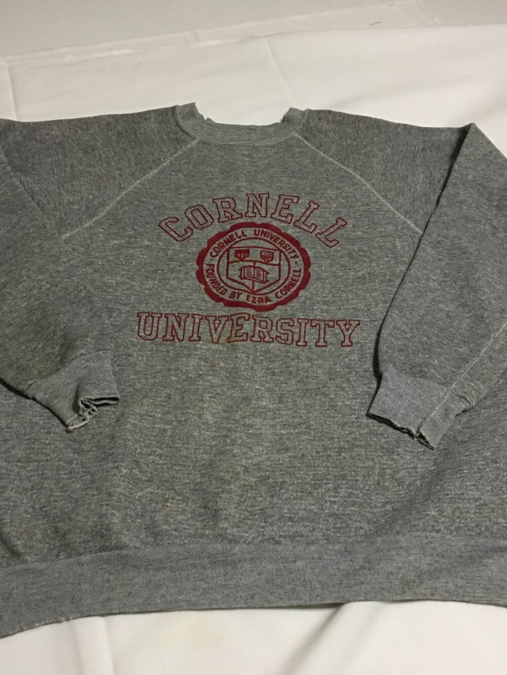 Vintage 80s Cornell University Crewneck Sweatshirt Discus Athletic Raglan XL